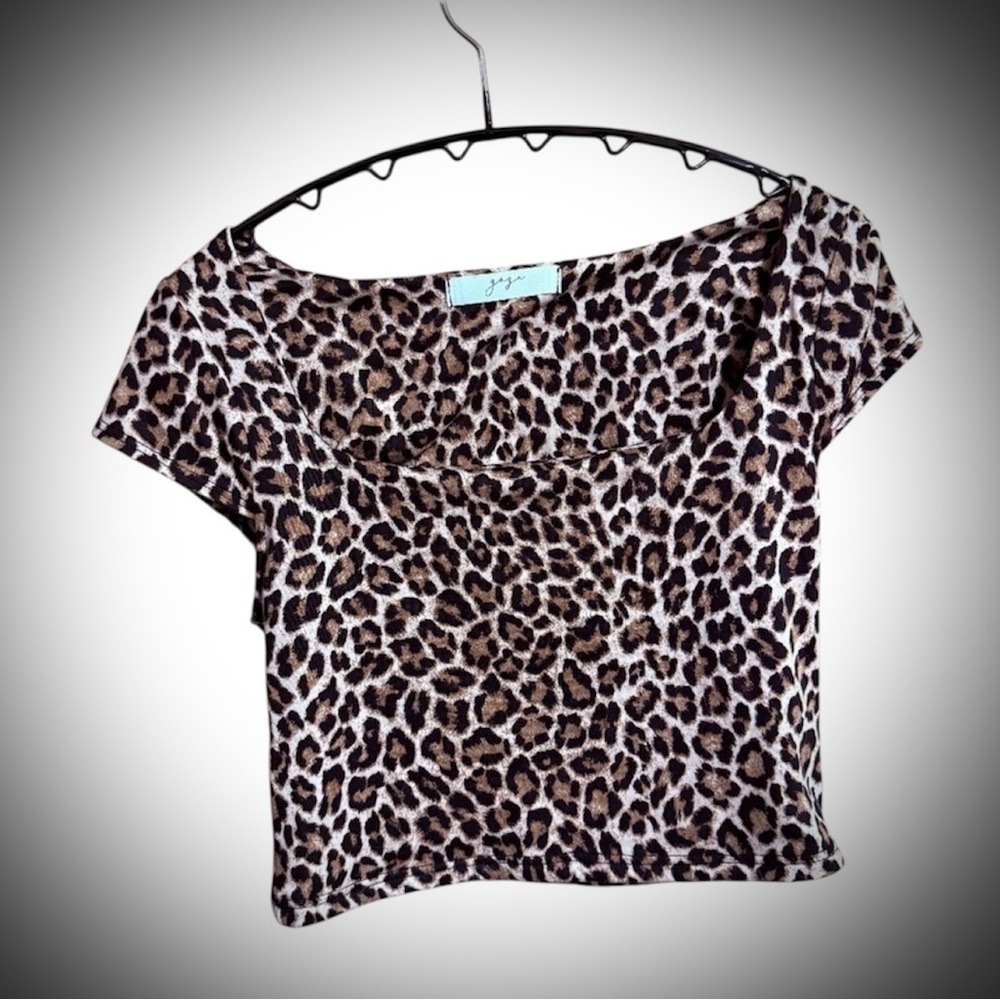 Leopard print crop shirt - Picture 1 of 5